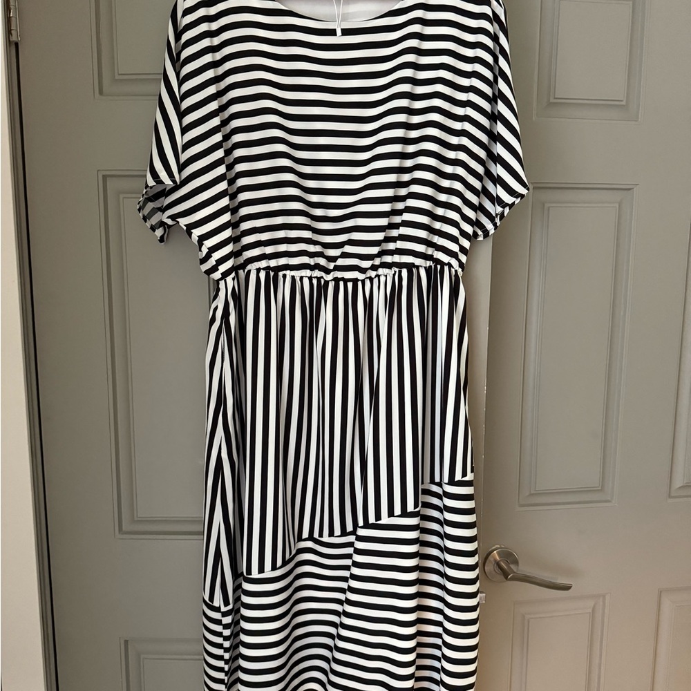 Black and White Striped Dress